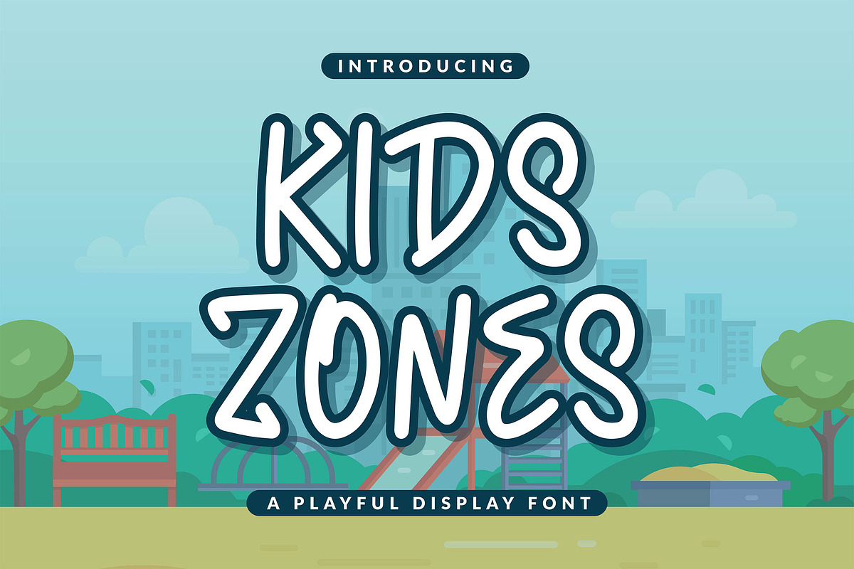 Kidszones - Display Font, a Font by Krakenbox Studio (Photo 1 of 11)