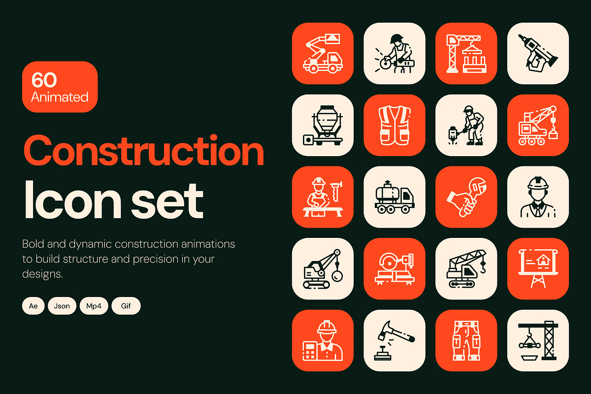 Animated Construction Icon, a Solid Icon by Vectors Market (Photo 1 of 5)