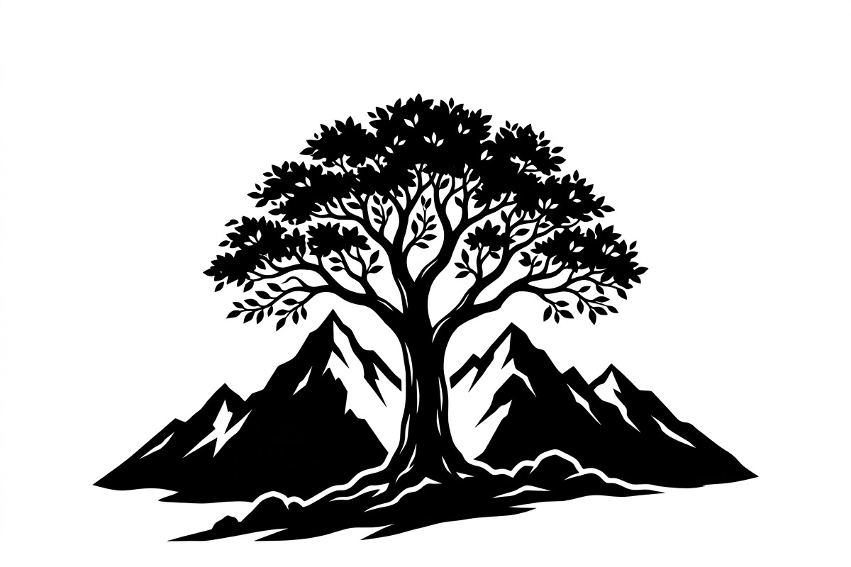50 Sacred Mountain Tree Silhouette, an Empty State Illustration by Amazin_art (Photo 12 of 37)
