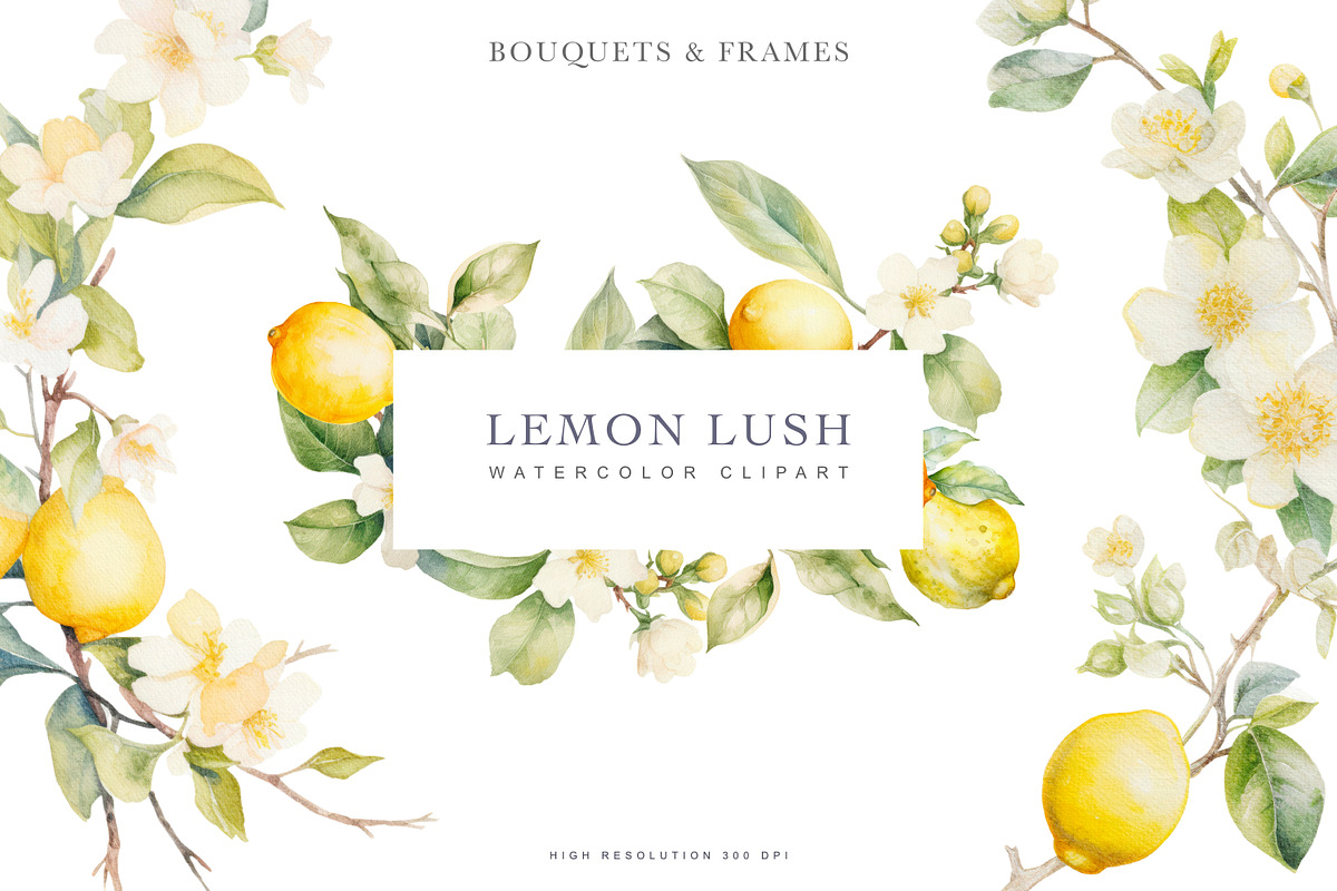 Watercolor Lemon Clipart Collection, a Graphic by Patishop Art (Photo 1 of 10)
