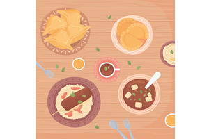 different delicious food, a Food Illustration by studiogstock