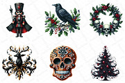 Gothic Christmas Day Clipart Bundle, an Illustration by DreamPrint404 (Thumbnail 6 of 6)
