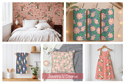 Spring Bunny Seamless Patterns, an Illustration by Johanna V. Creative (Thumbnail 2 of 7)