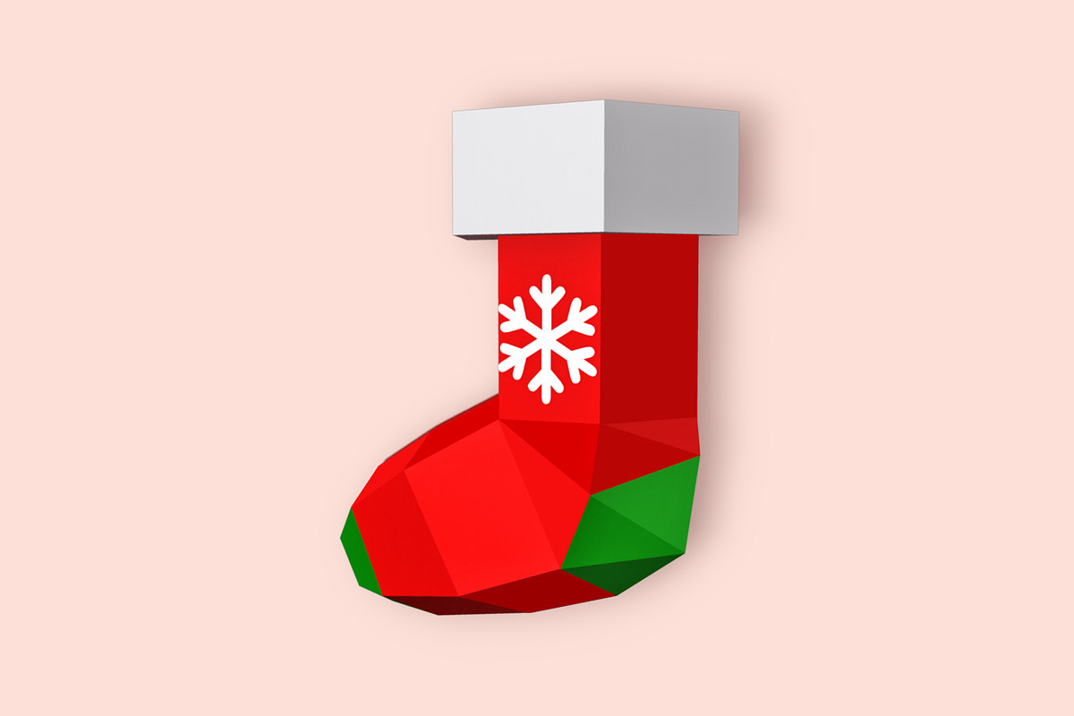 Santa socks - 3d papercraft, a Print Template by PAPER amaze (Photo 4 of 4)