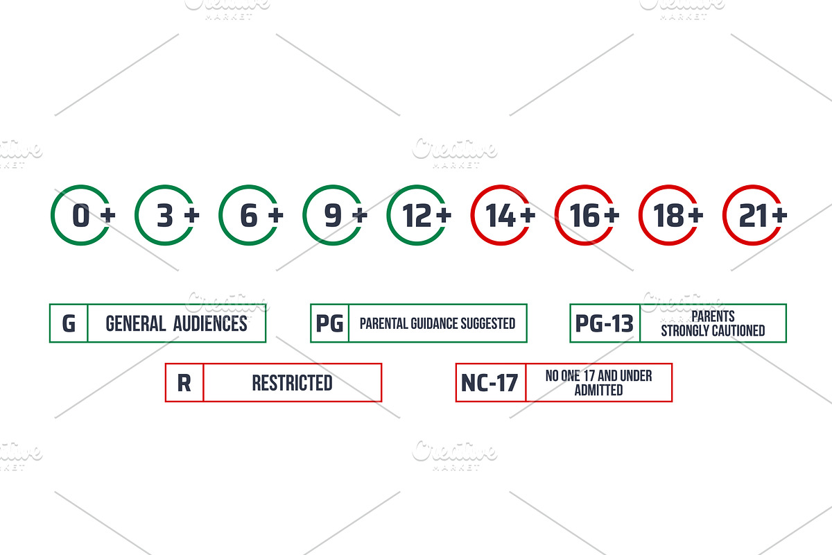 Age restriction and rating icons, an Object Illustration by Buch&Bee