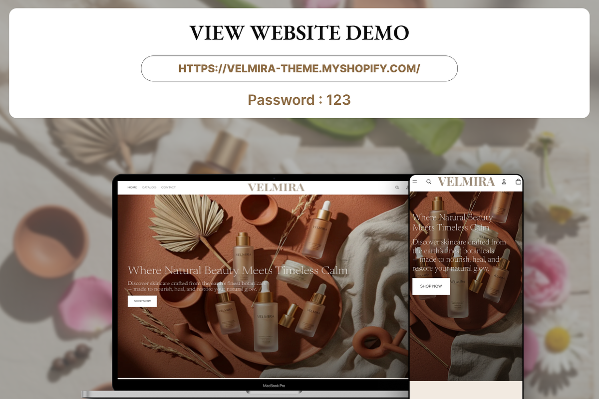 Velmira Skincare Store Shopify 2.0 preview 2