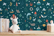 Marine Animals—2 Seamless Patterns, an Illustration by ApollinariaManko (Thumbnail 2 of 5)