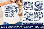 Trendy Vintage Retro Housewife SVG, a Person Illustration by Libby Wishes (Thumbnail 1 of 5)