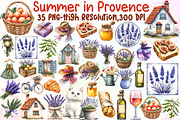 Watercolor Summer in Provence Clipar, an Illustration by Sublimation Artist (Thumbnail 1 of 6)