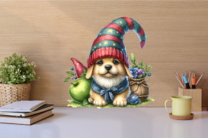 Watercolor Puppy Gnomes PNG Bundle