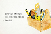 Watercolor Tools Clipart, Toolbox, an Illustration by Paulaparaula (Thumbnail 3 of 3)
