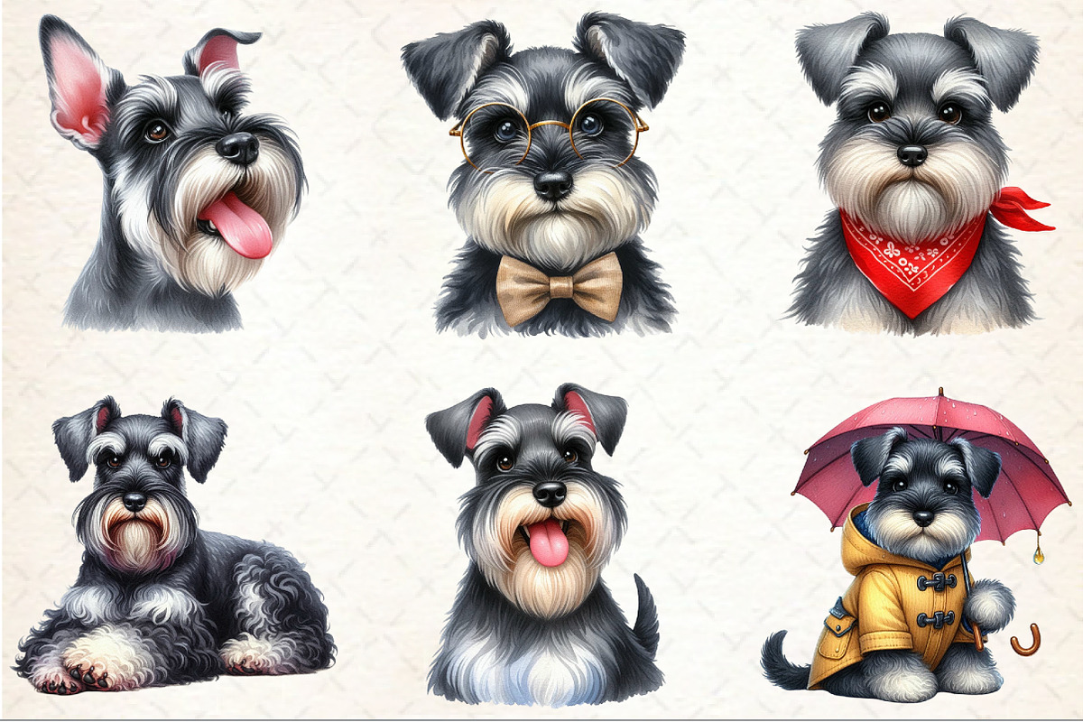 Miniature Schnauzer Dog Clipart, an Illustration by Rose Art (Photo 3 of 7)