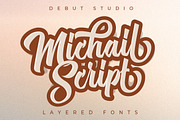 Michail Script Layered Fonts, a Script Font by Debut Studio (Thumbnail 1 of 10)