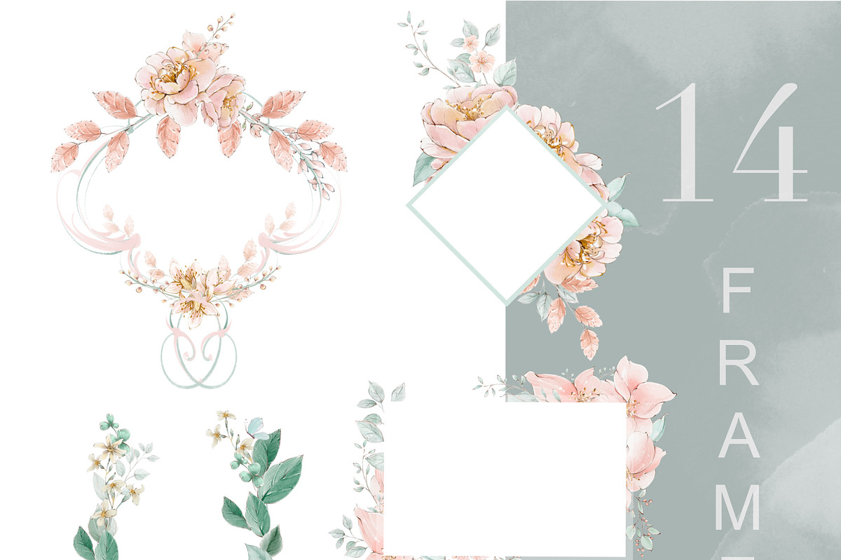 Watercolor Flowers spring teddy set, a Decorative Illustration by Edith’s World (Photo 4 of 8)