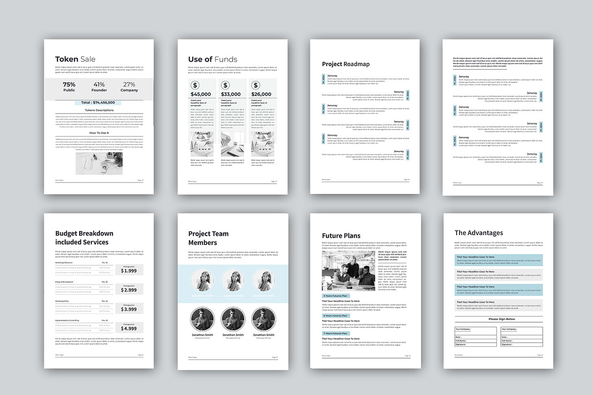 White Paper | MS Word & Canva, a Brochure Template by obayes (Photo 4 of 17)