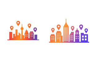 City skyline graphic with location, a Technology Illustration by ZinetroN