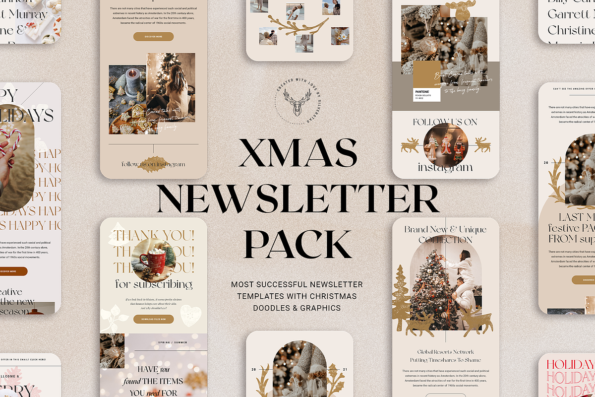 Christmas Newsletter Templates Pack, an Email Template by SilverStag Type Foundry (Photo 1 of 17)