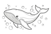 Whale Line Art Vector Bundle, an Illustration by yasushie (Thumbnail 6 of 51)