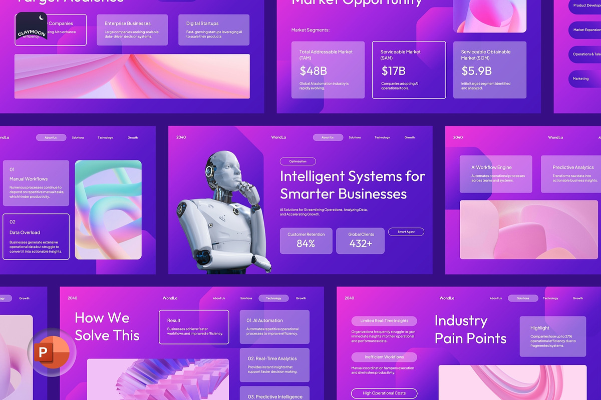 AI Startup Business, a Presentation Template by Claymoon Lab (Photo 2 of 5)