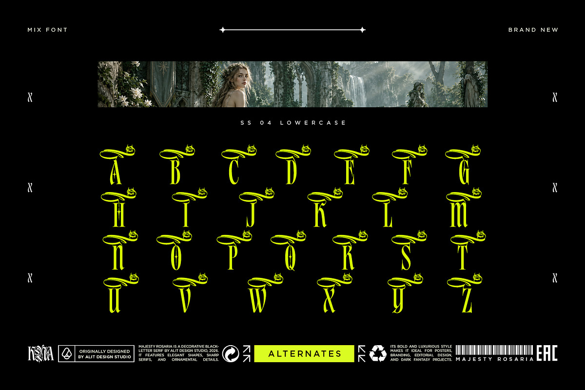 Majesty Rosaria Typeface, a Blackletter Font by alit design (Photo 7 of 20)