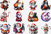 Halloween Santa Clipart, an Illustration by Black Bird Studio (Thumbnail 6 of 6)