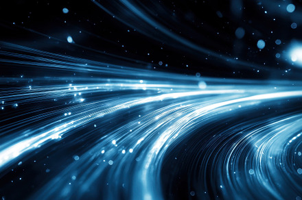 Abstract blue and white light streak, a Photo by Iftikhar Alam