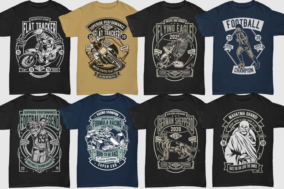 250 Retro Tshirt Designs Bundle #4, an Illustration by roach_graphic (Photo 14 of 34)