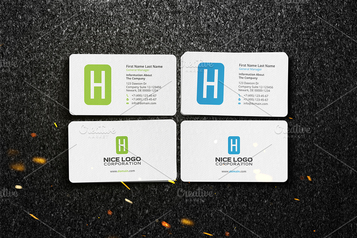 business card letter H, a Business Card Template by Indigo Graphic Shop (Photo 4 of 4)