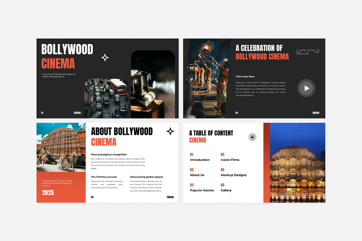 Black Red Modern Cinema Presentation, a Presentation Template by Eklip Studio (Photo 2 of 6)