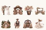 Boho Western Wedding Clipart Bundle, a Person Illustration by BusyDaydesign (Thumbnail 2 of 9)