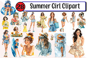 Summer Girl Clipart, an Illustration by Design Market (Thumbnail 1 of 3)