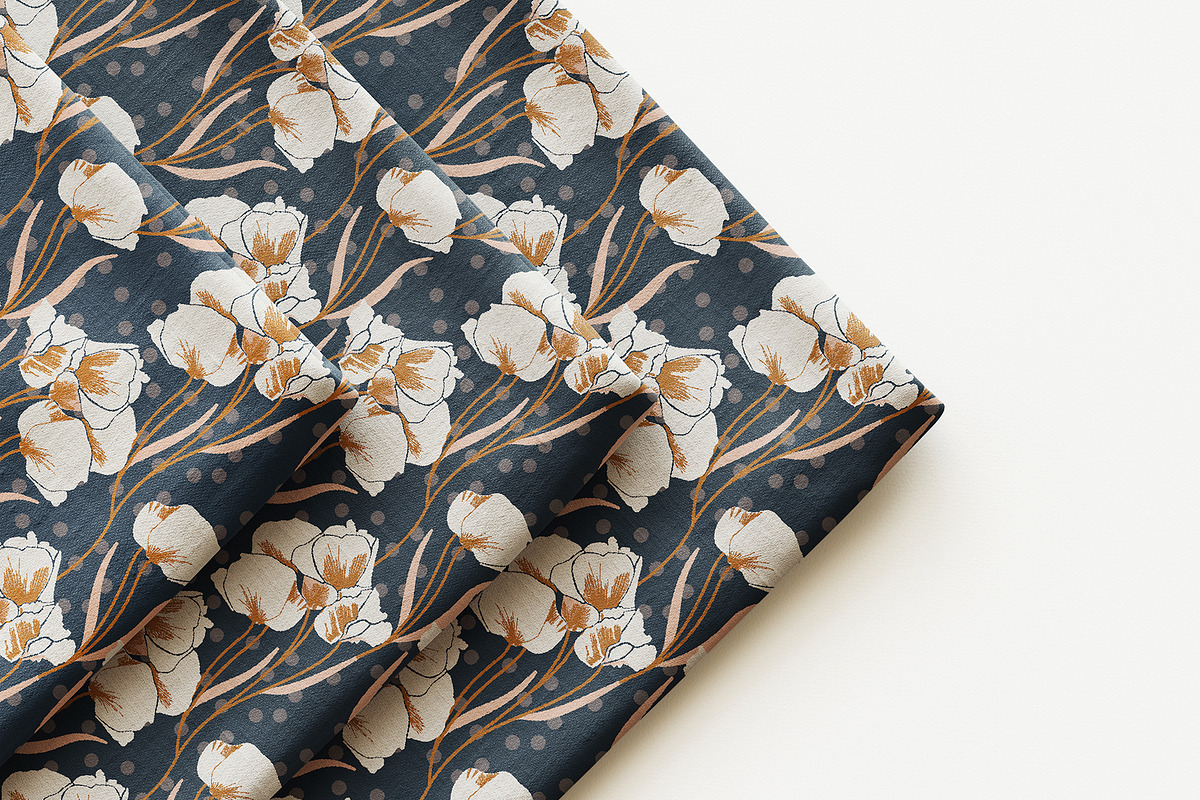Iris & Orchid Floral Pattern, a Pattern Graphic by StudioGlouna (Photo 2 of 9)