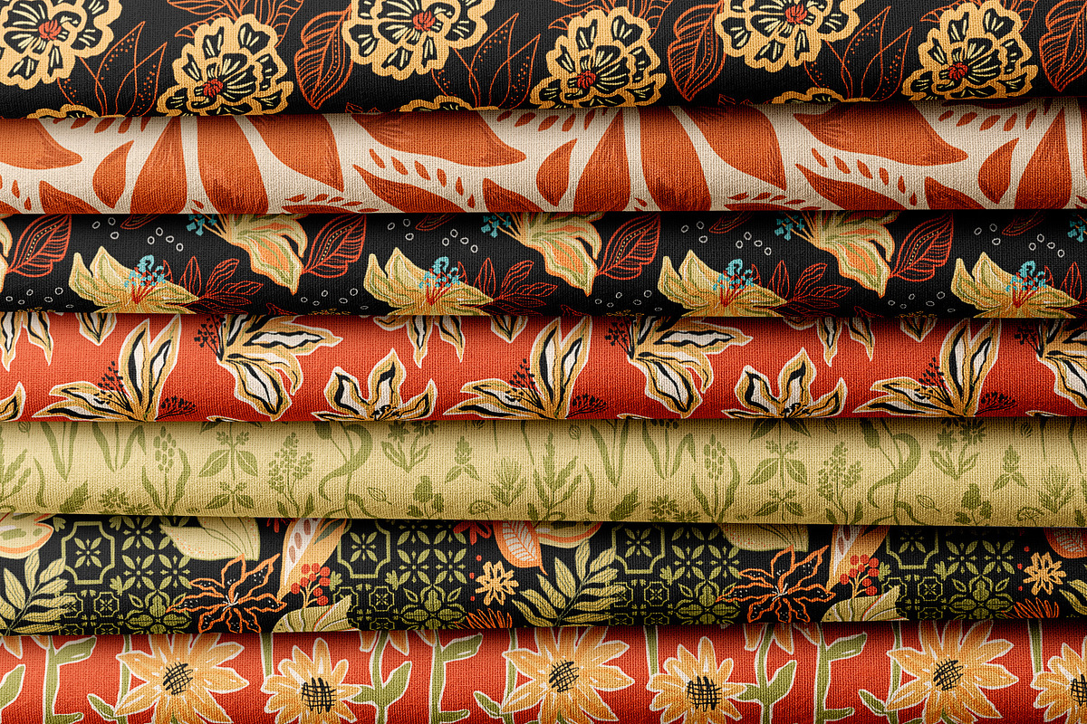 Hand drawn Autumn floral patterns, a Pattern Graphic by Tani Kuzminka (Photo 15 of 27)