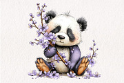 Whimsical Spring Panda Clipart, an Illustration by CreationArt (Thumbnail 11 of 13)