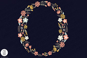 Floral letters, monogram, floral HOE, a Decorative Illustration by GrafikBoutique (Thumbnail 3 of 3)