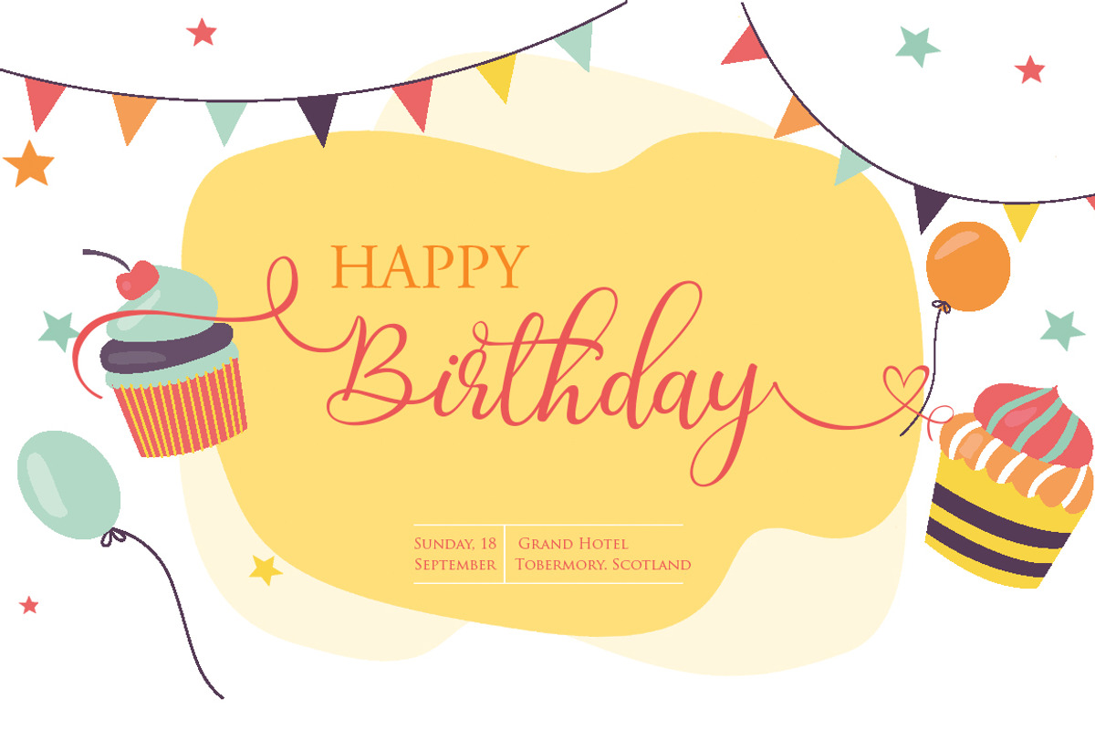 Birthday Script, a Script Font by ALIVECREATIVE (Photo 3 of 7)