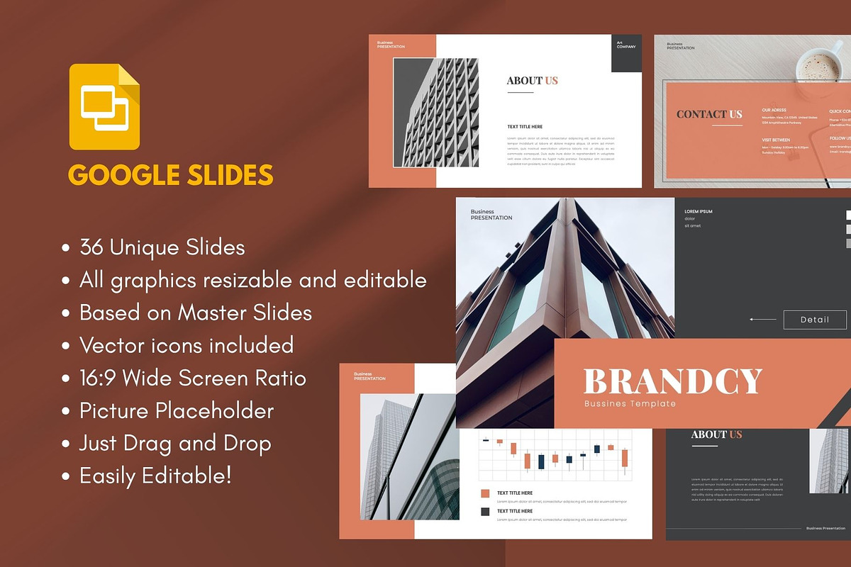 BRANDCY  Business  Google Slide, a Presentation Template by Rizki Herdian (Photo 1 of 5)