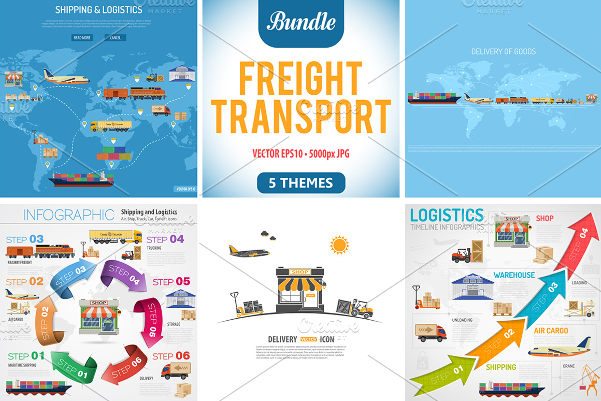 Freight Transport Infographics, a Technology Illustration by TAlex (Photo 1 of 6)