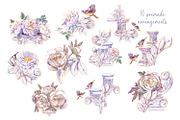 Antique Aesthetic Garden Watercolor, a Decorative Illustration by Shabbypie (Thumbnail 11 of 15)