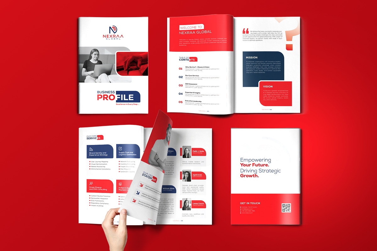 Red Corporate Business Profile, a Brochure Template by VectStock (Photo 1 of 6)