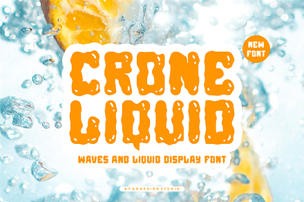 Crone Liquid - Bubble Font, a Handwritten Font by QR Design Studio