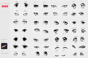 Manga Eye Stamp Cartoon Anime Kawaii