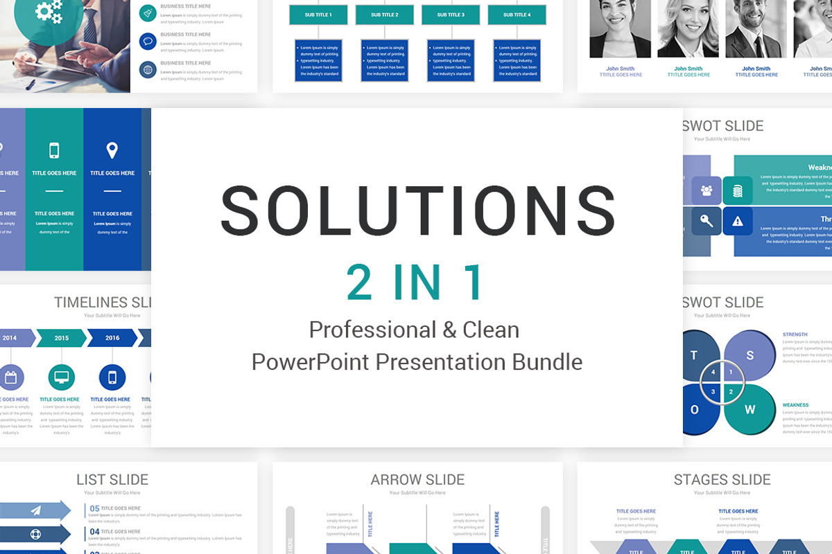 2 In 1 - Solutions PowerPoint Bundle, a Presentation Template by SlideArt