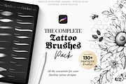130 Tattoo Procreate Brushes, a Brush Add-On by LaurenceVArtiste (Thumbnail 1 of 10)
