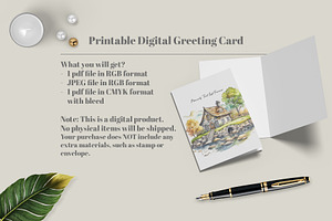 Printable Digital Greeting Card 5x7