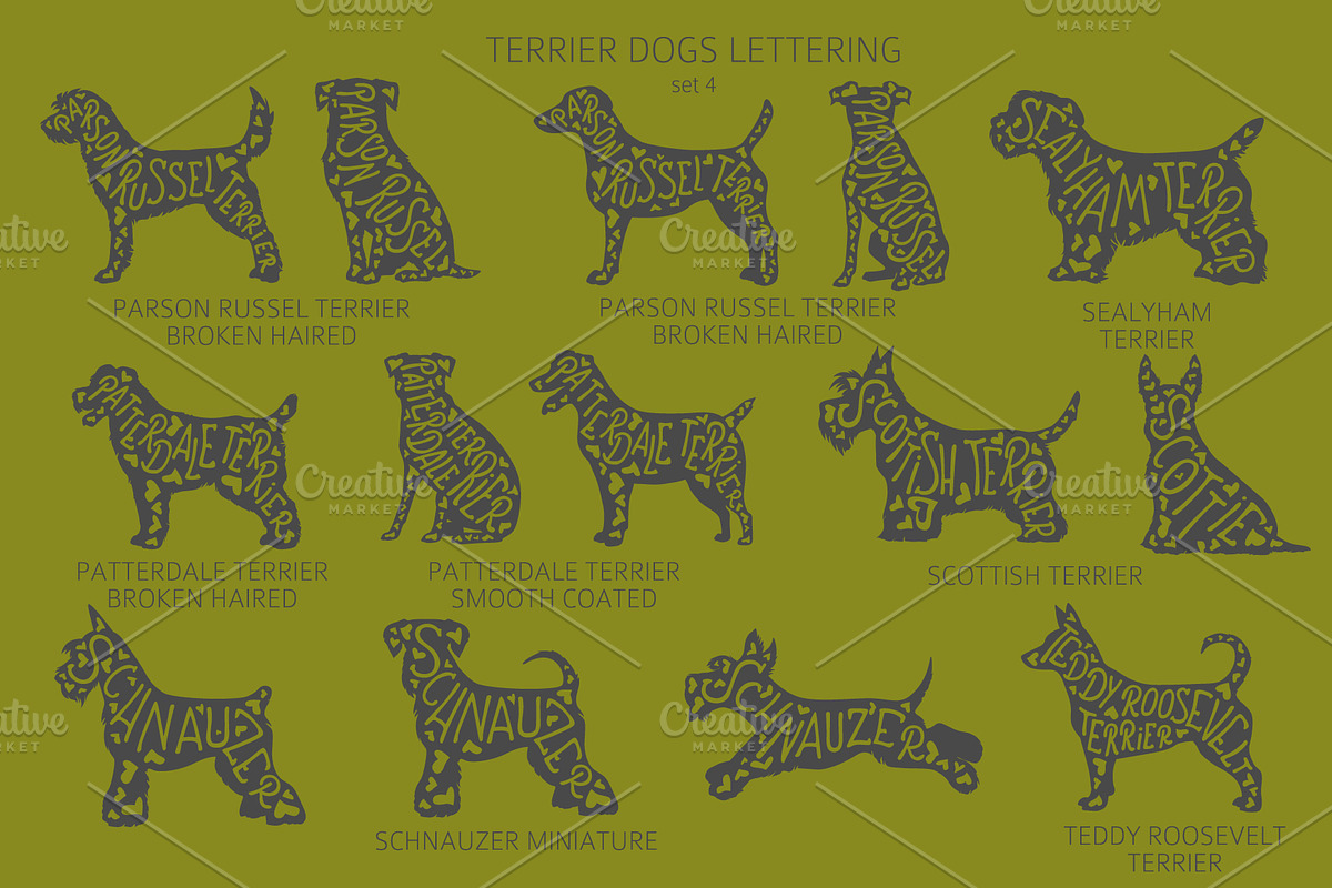 Terrier dogs Silhouettes, an Animal Illustration by pet design shop (Photo 5 of 13)