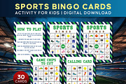 Sports Bingo Game Printable, a Print Template by Graphicsnext (Thumbnail 1 of 4)