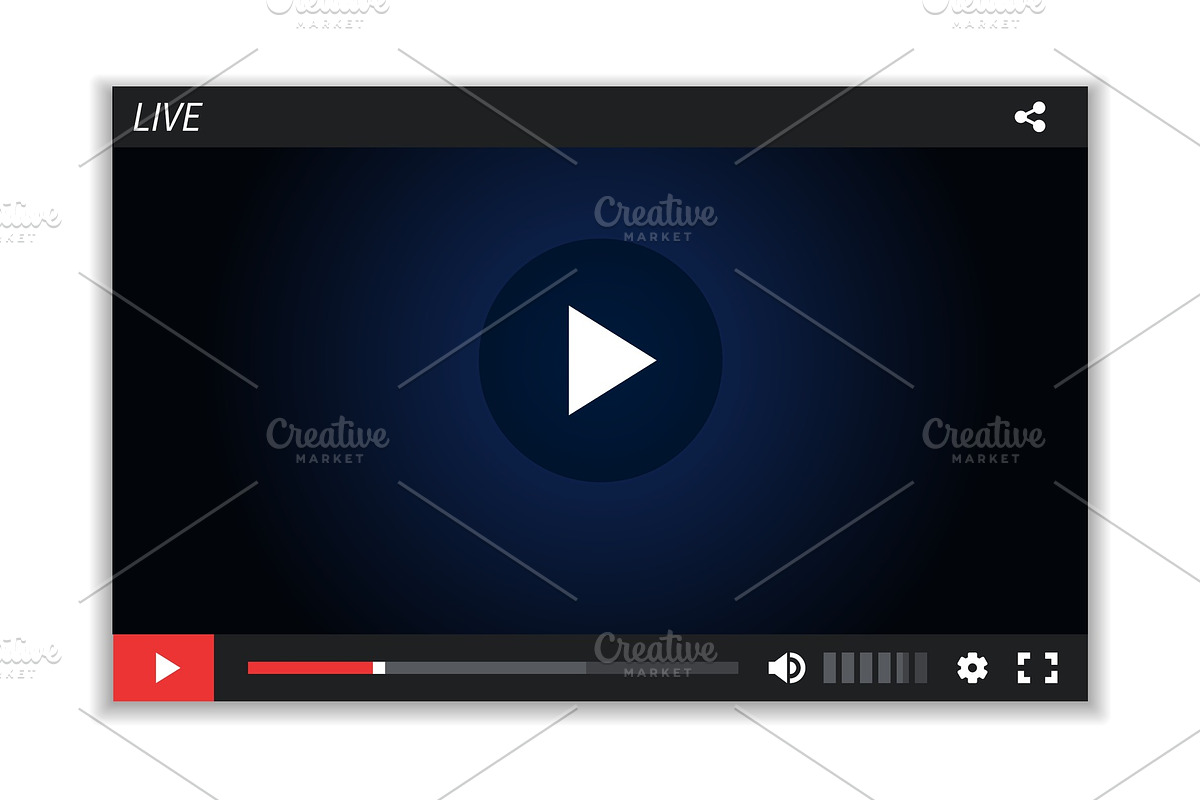 Live stream screen. Video player, a Background Graphic by Valerie Bodnar