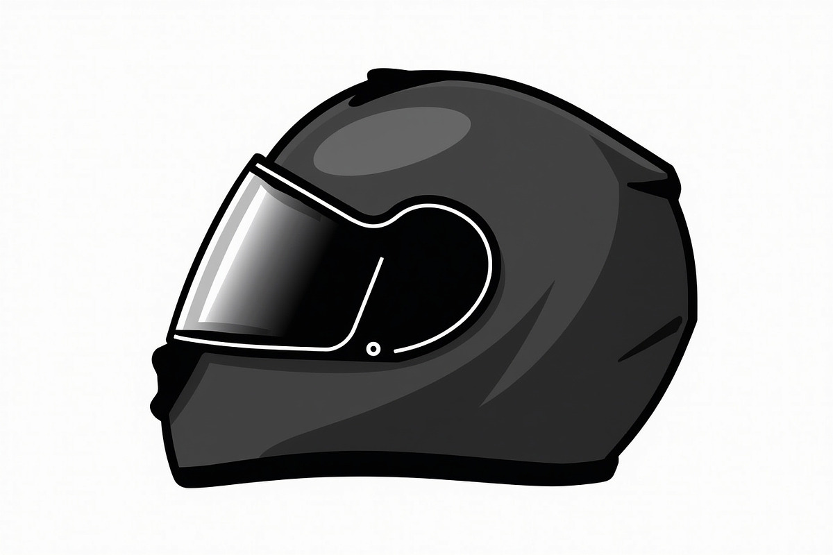 Motorcycle Helmet Silhouette Set, an Illustration by abu67222 (Photo 4 of 7)