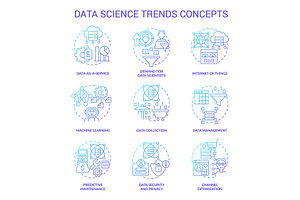 Data science trends blue gradient, an Icon by IMG Visuals